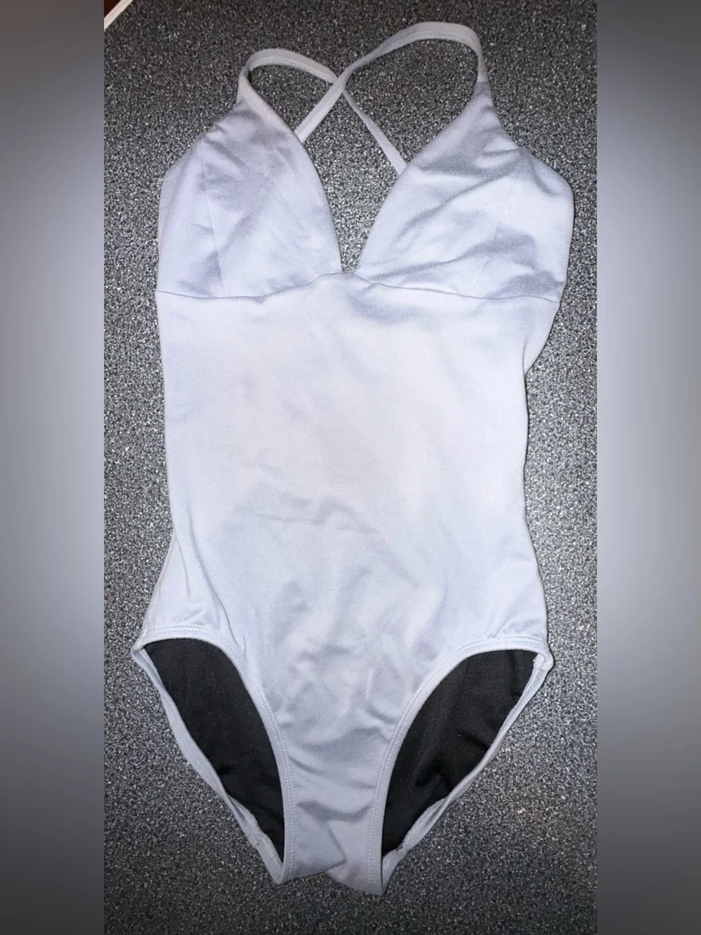 Jo & Jax Gray Dance Leotard with Cross-Back Straps Size Adult Small